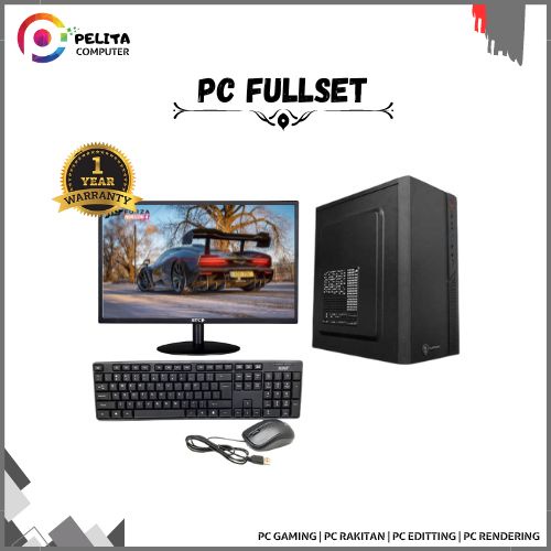 Pc core i5 3470 fulset led monitor 19in ssd 256gb ddr3 16GB office sekolah kantor komputer murah