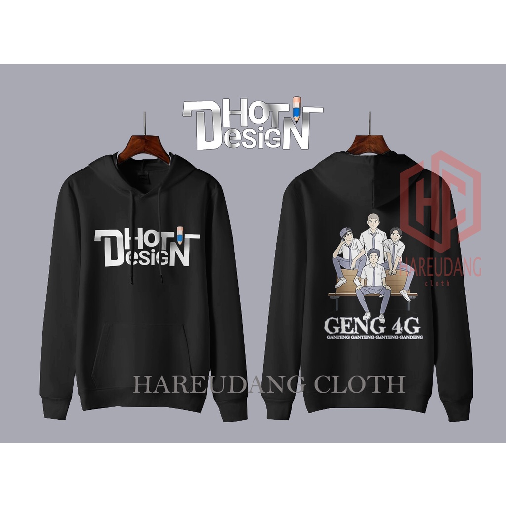 jaket hoodie dewasa dhotdesign geng 4G / hoodie dewasa dhot design geng 4g / hoodie dhotdesign geng 