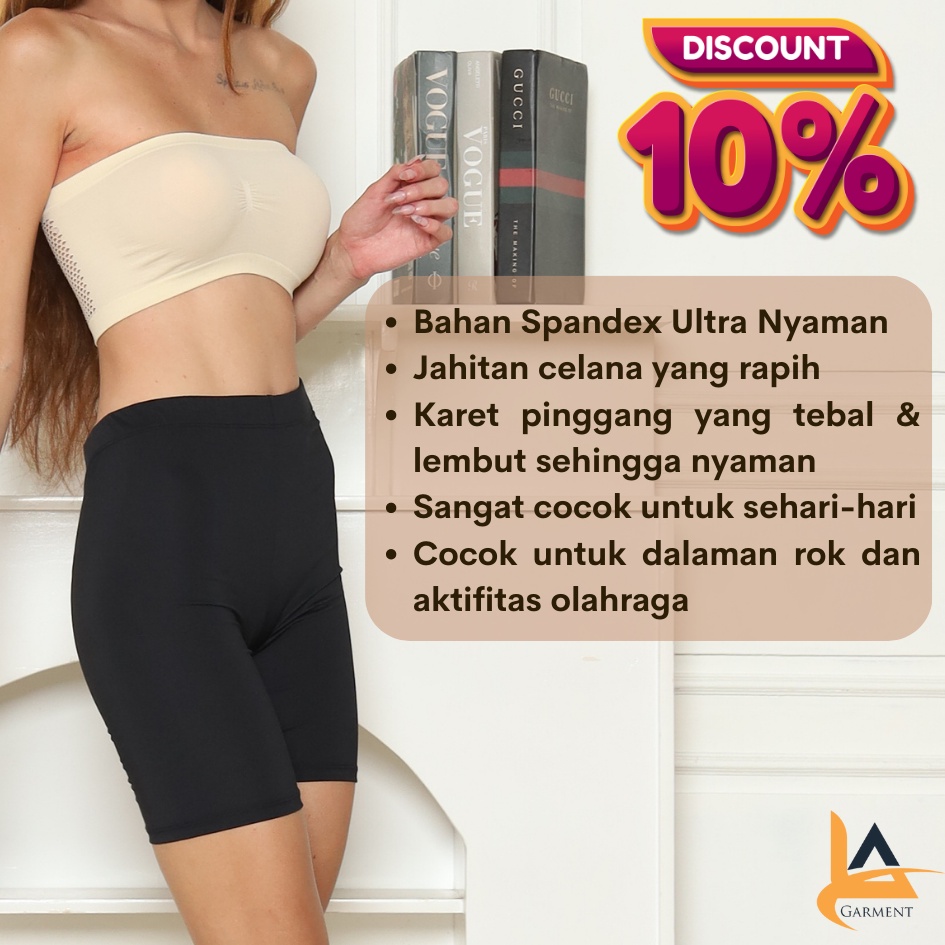 Legging Hotpants / Shorpant / Celana Dalaman Wanita Quinn Sport isi 1 PCS