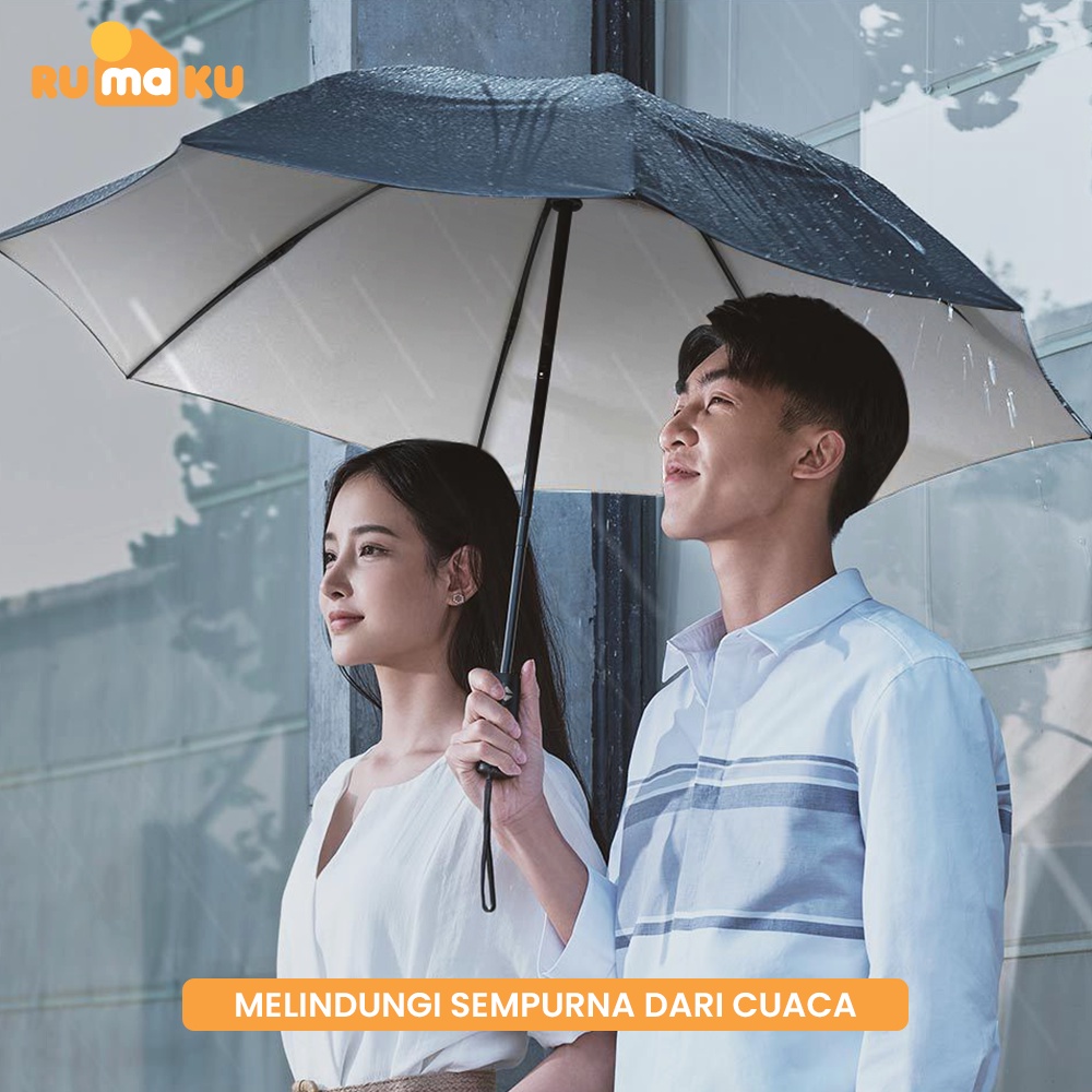 Rumaku Payung Lipat Polos Otomatis Buka Tutup Anti UV Lipat Tiga Premium Quality