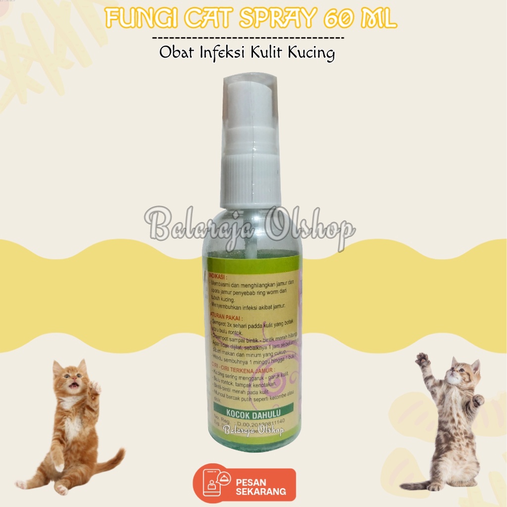 Obat Luka Koreng Infeksi Jamur Scabies Kucing Fungi Cat 60 ml