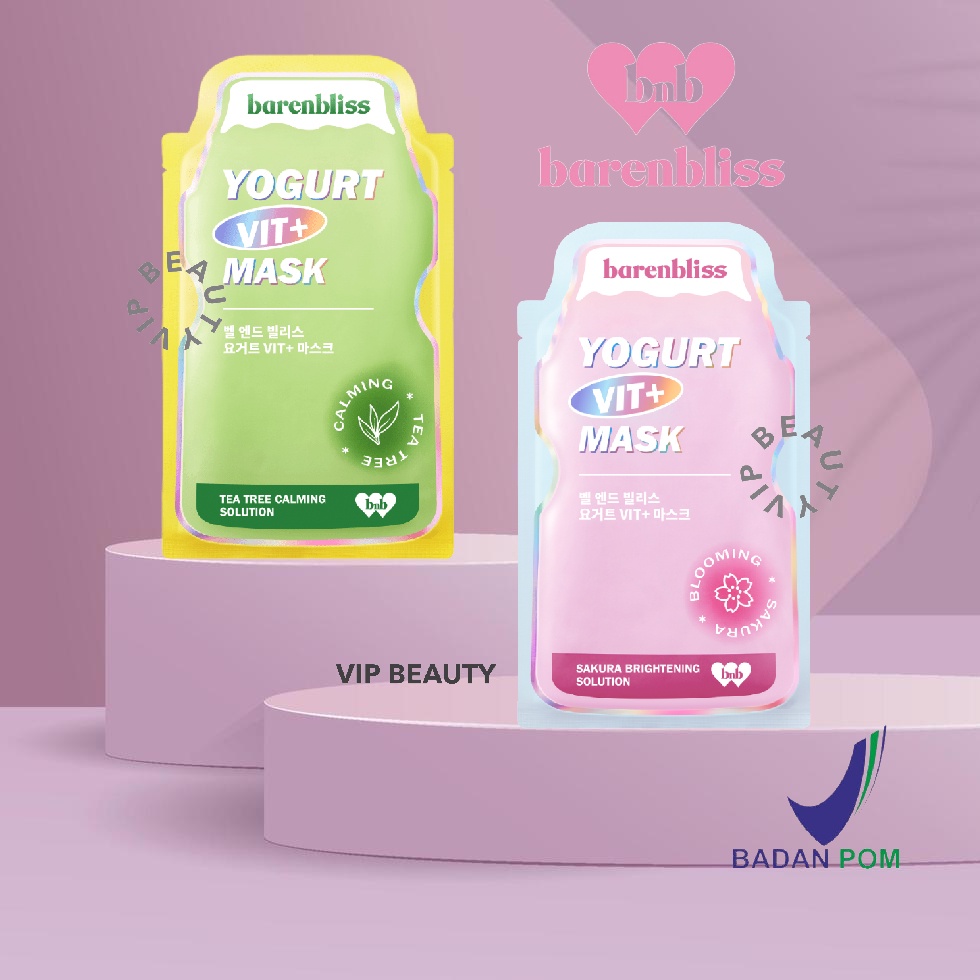 BNB BARENBLISS Yogurt Vit+ Mask - Calming Tea Tree | Blooming Sakura