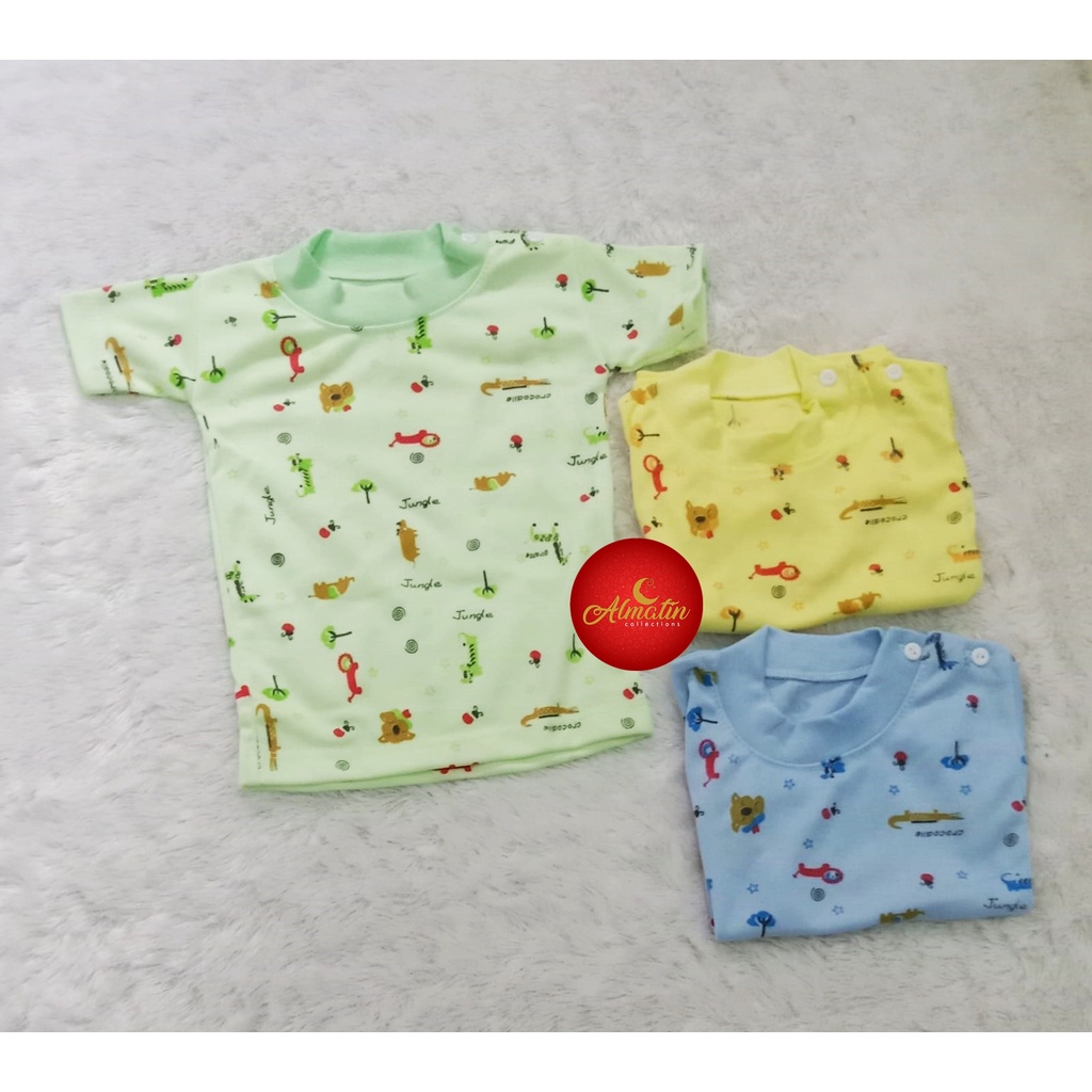 Atasan pendek motif/Baju Bayi Kancing pundak/Baju tangan pendek/Atasan Baju murah