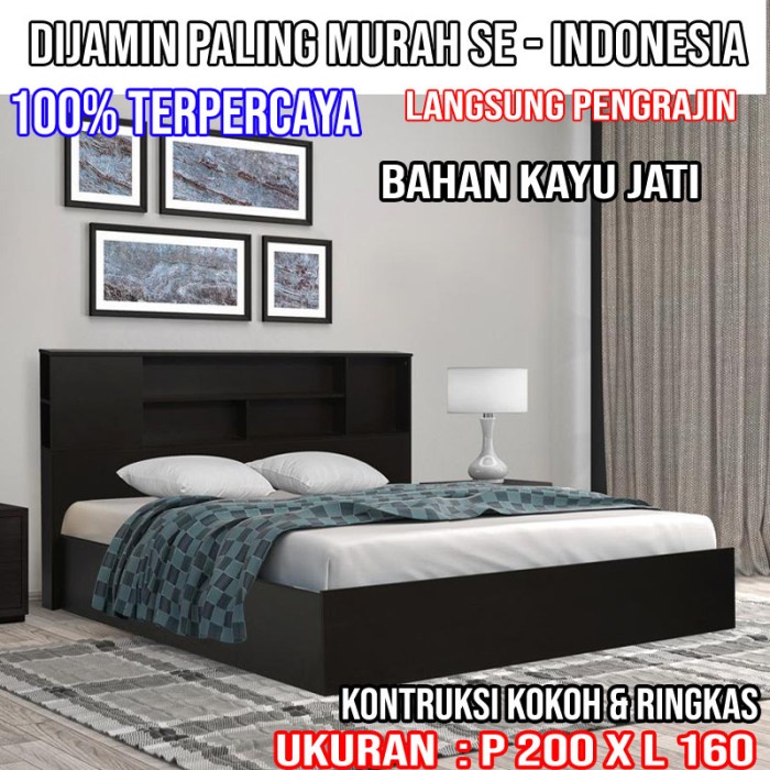 SF1 Tempat Tidur Minimalis Dipan Lantai Minimalis Laci Lesehan kayu Jati