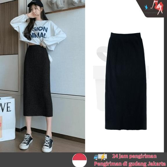 TERBARU Rok Rajut/Rok Panjang Korea/Rok Wanita Korea/Midi Skirt/Rok Span Panjang/Rok rajut panjang