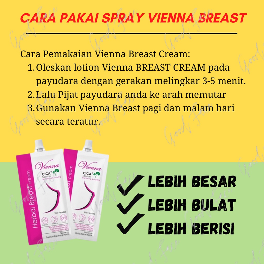 PEMBESAR PAYUDARA VIENNA HERBAL BREAST CREAM 30ML SACHET BPOM