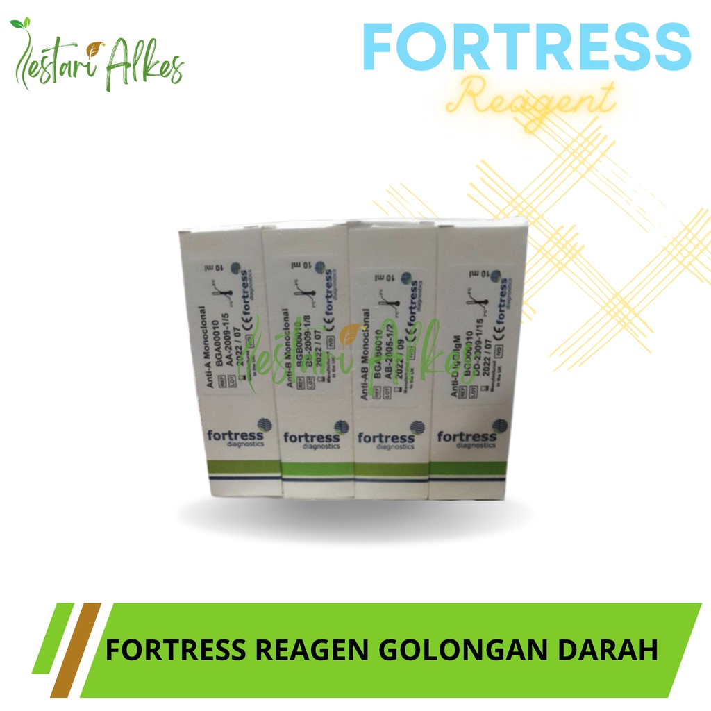 Fortress Reagen Golongan Darah Anti A,B,AB dan D Rhesus Set 10ml