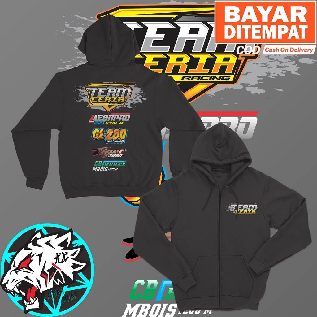 JAKET ZIPPER RACING TEAM CERIA MEGAPRO GL CB TIGER BIG SIZE JUMBO JAKET HEREX TEAM CERIA COWOK CEWEK