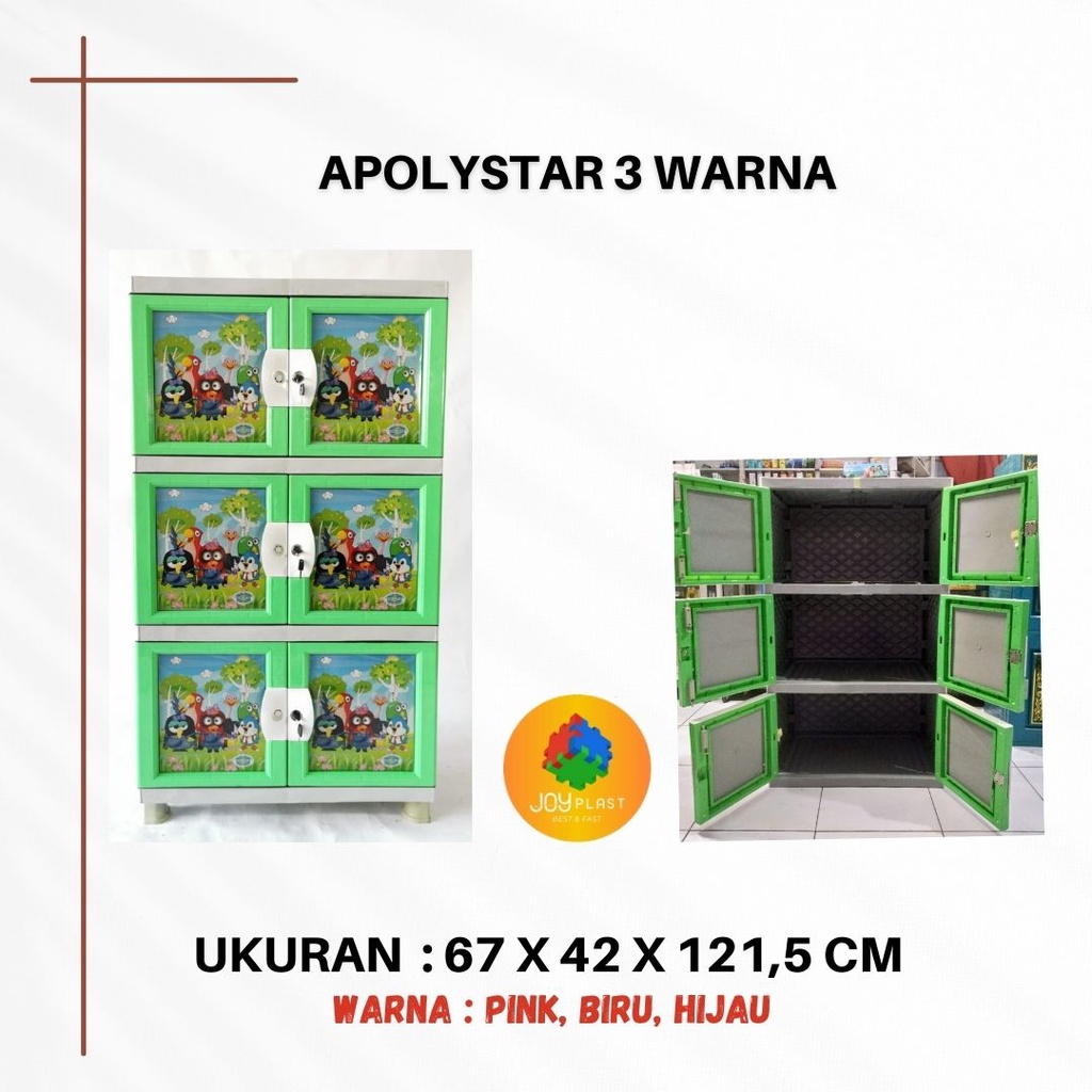 lemari plastik susun/lemari plastik kaca/lemari plastik apolystar