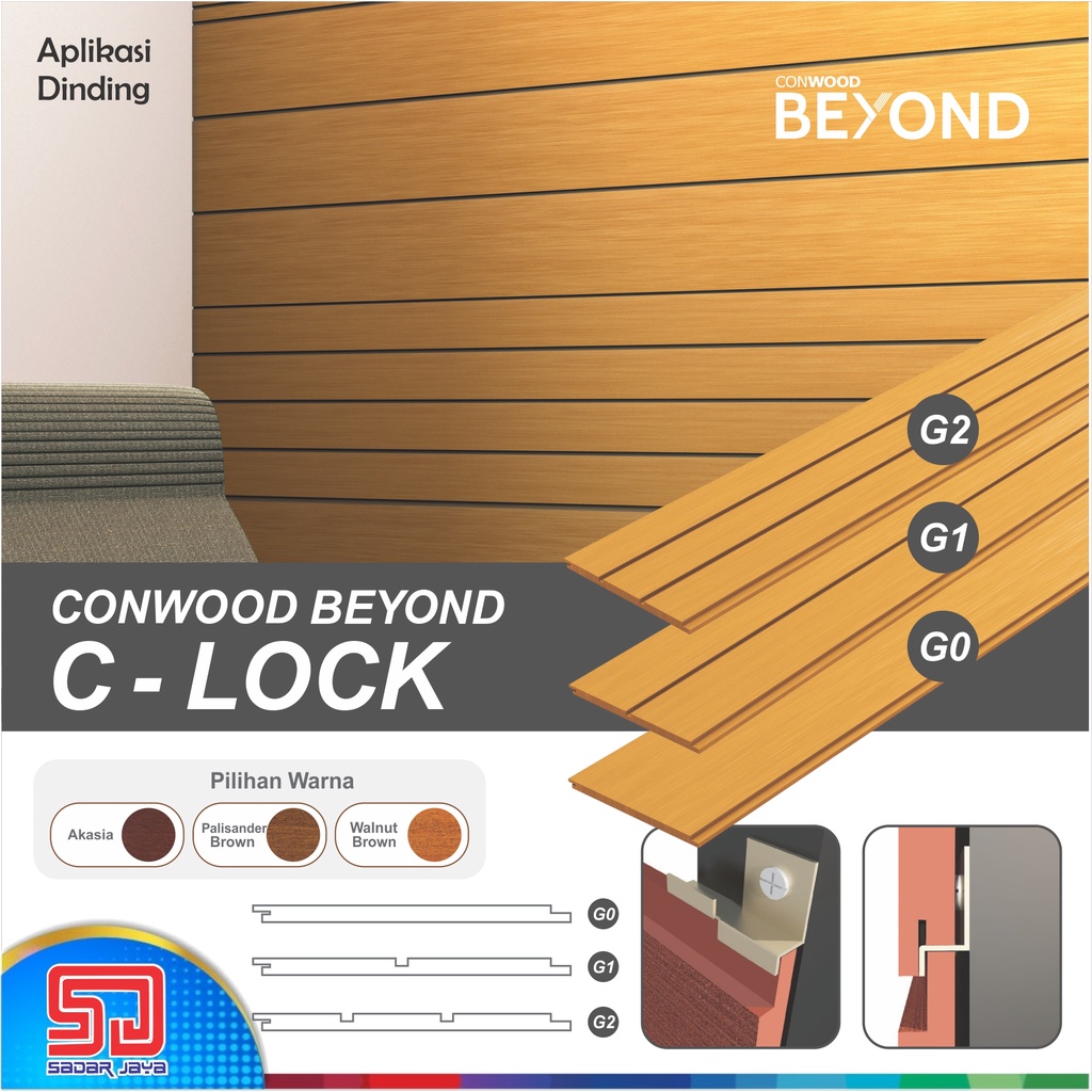 Conwood Beyond C-Lock G0 G1 G2 Papan Dekoratif Dinding Wall  Plank Decorative Fiber Cement