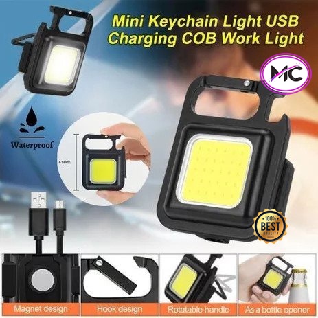 Lampu Emergency LED Tahan Lama Model Gantungan Kunci Lampu Survival Serbaguna Lampu Outdoor Camping Lampu COB Darurat Anti Air