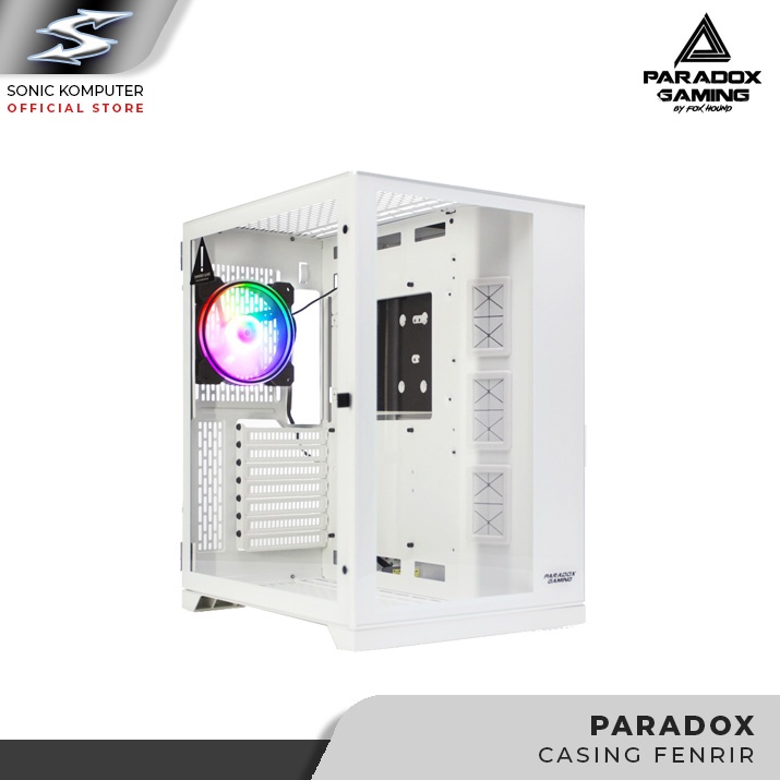 Casing PC Paradox Gaming Fenrir White Tempered Glass Gaming Case