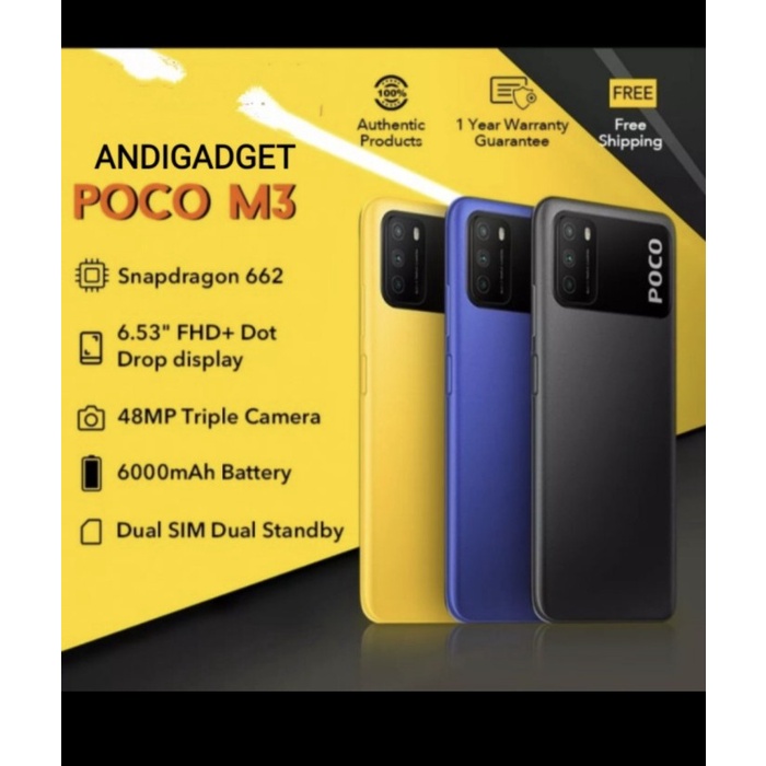 Terlaris Xiaomi Poco M3 Ram 4 Internal 64