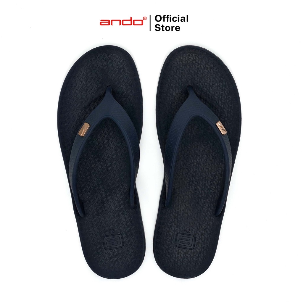 Ando Official Sandal Jepit Viral 02 Pria Dewasa - Navy/Abu Abu