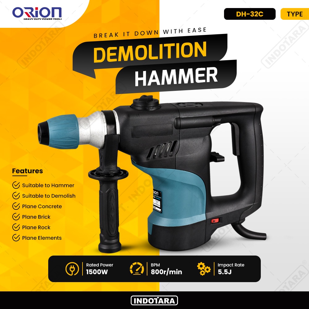 Mesin Jack Hammer Bobok Beton Orion DH-32C Demolition Hammer DH-32C