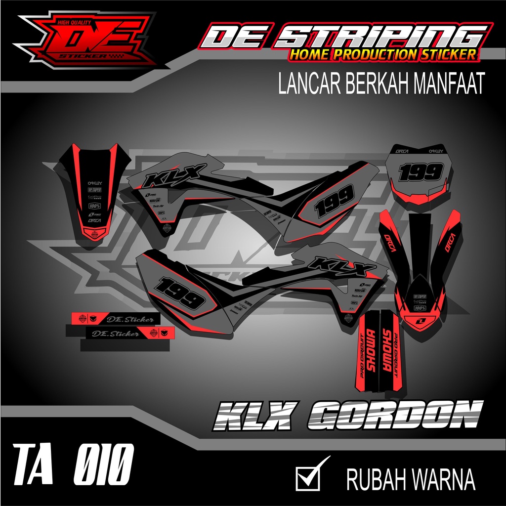 Striping Decal Motor KLX GORDON Fullbody Stiker Motor Klx Gordon TA010