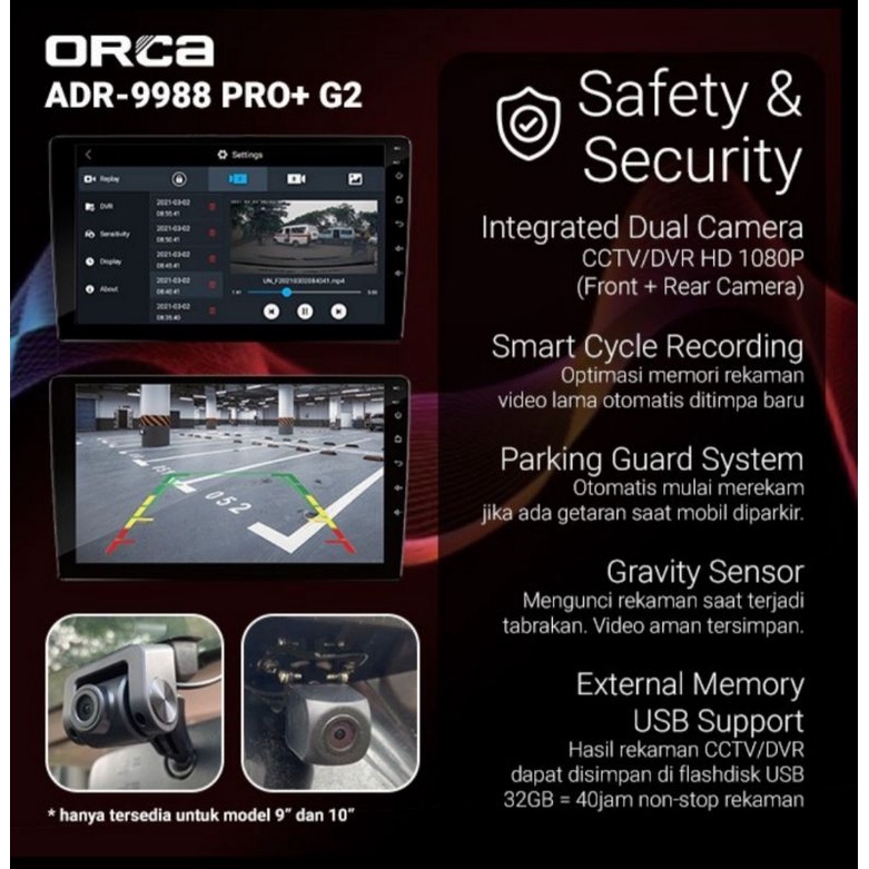 Head Unit Android 9&quot; ORCA RAM 6GB / 128GB SUZUKI GRAND VITARA ANDROID 9 inch ORCA PRO RAM 6/128GB CARPLAY