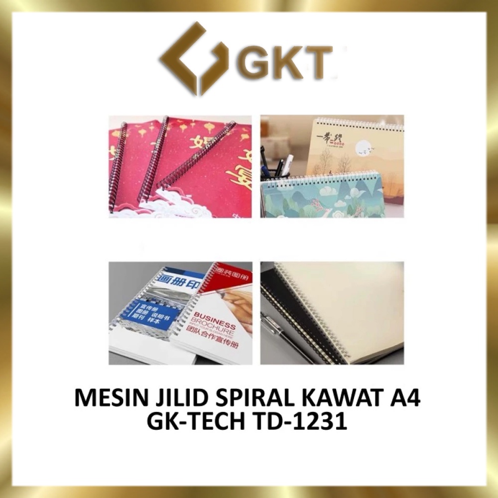 Mesin Jilid Spiral Kawat A4 T9520R  - GKT TD-1231 (Bahan Mesin Logam Besi) GK-Tech