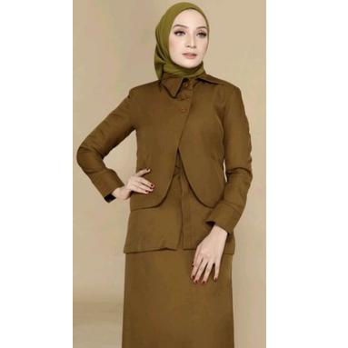[ART. 5466] Seragam Dinas Wanita Khaki tua Setelan rok A Baju Guru Pemda Tua Stelan Rok A Baju Dinas