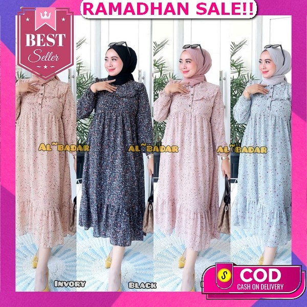 Kiara Dress Set 2In1 Gamis Wanita Dewasa Terbaru 2022 Elegan Gamis Remaja Kekinian Viral Gamis Moder