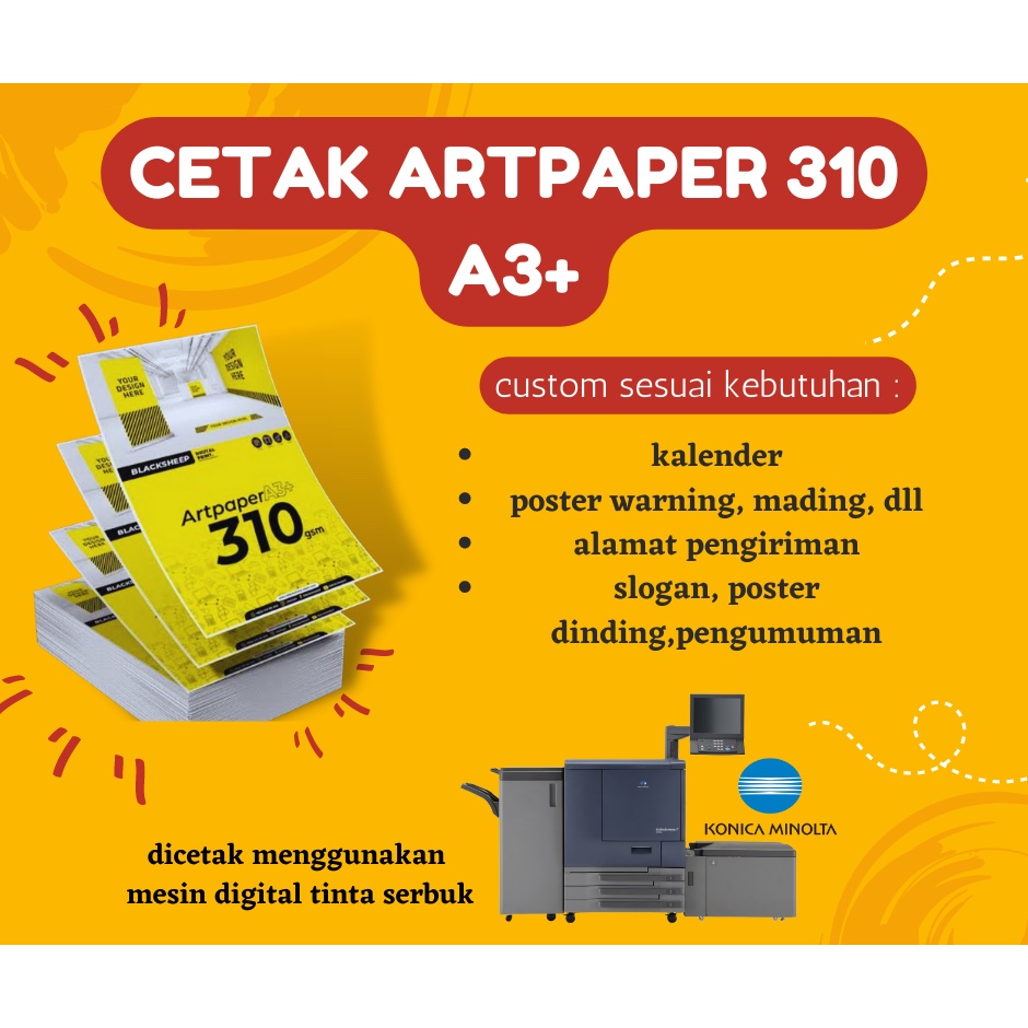 

cetak artpaper 310gsm laminasi