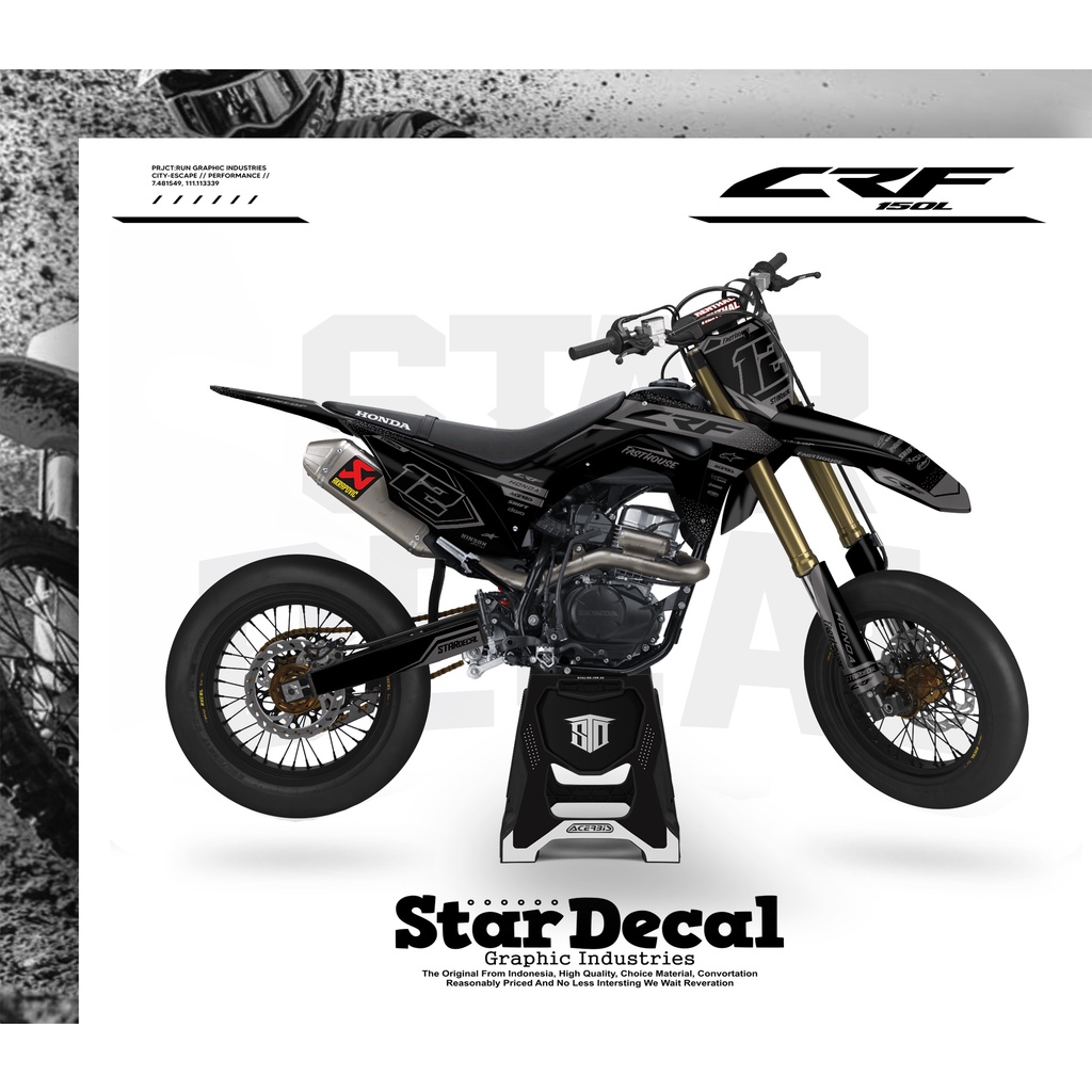 DECAL CRF 150 L FULL BODY STICKER DECAL CRF ABU ABU SUPER GLOSSY CODE - 39