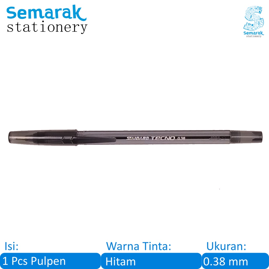 

Standard Tecno Oil Gel Pen Pulpen Semi Jel DeltaTip 0.38 - Hitam