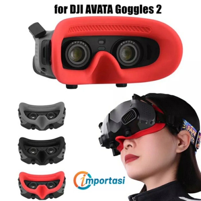 Silicone Eye Pad Cup Mask DJI GOGGLES 2 Face Plate Karet Mata AVATA - Hitam