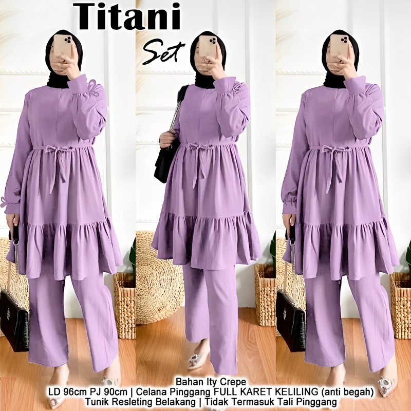 Ramdan Collection - Titani One Set Tunik Wanita Kekinian Jumbo Ld 115 XXXL 3XL Korean Style Hijab Fashion Muslim Kekinian Baju Setelan Wanita Terbaru 2023 Import