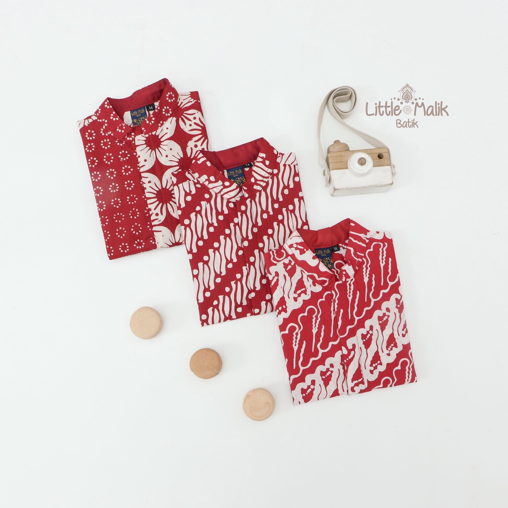 Kemeja Batik Anak Lengan Pendek By Little Malik Batik, Cap Solo