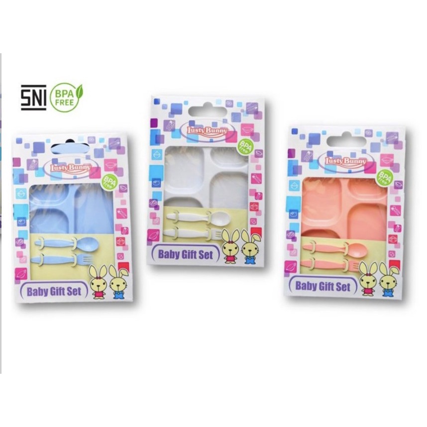 Lusty Bunny 6in1 Feeding Set Parsel Lahir Peralatan Makan Bayi Newborn