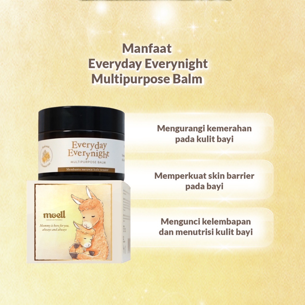 MOELL Everyday Everynight Multipurpose Balm 30gr / Balm Anti Ruam Kulit Sensitif Serbaguna Bayi Anak MOEL / MOELL BANDUNG