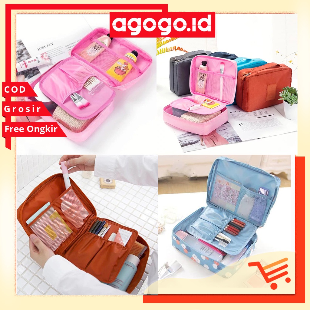 AGG-08 Tas Kosmetik Travel bag Pouch Travel Bag korea multi pouch Monopoly