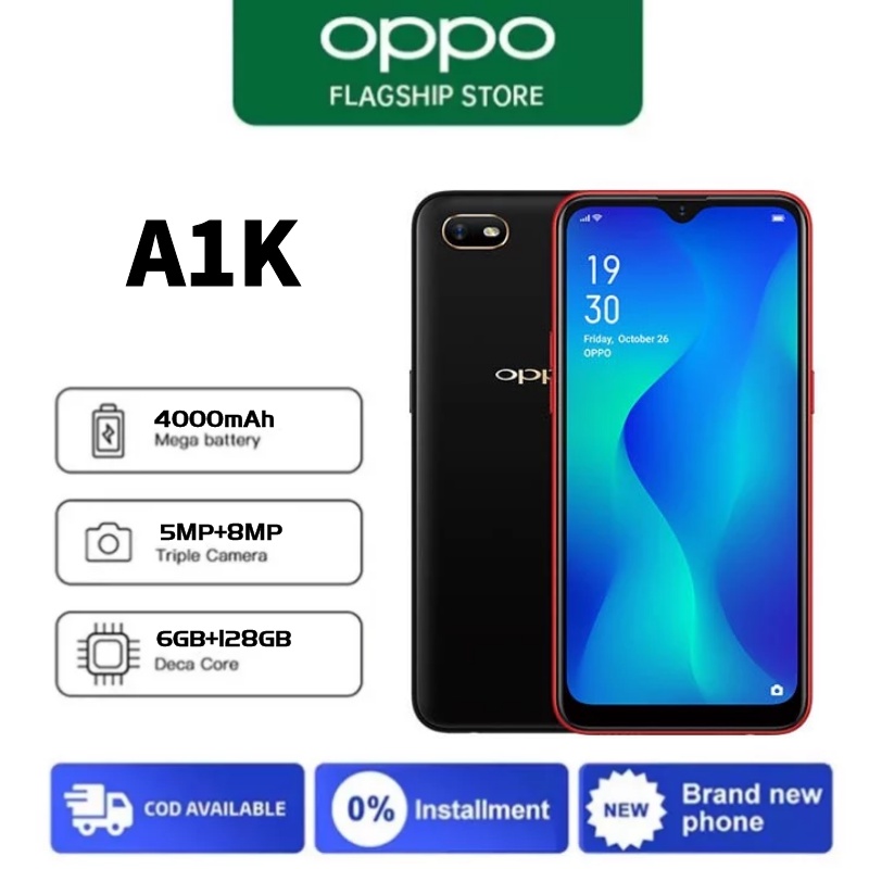 OPPO A1k hp Ram 6/128GB Smartphone 4000mAh 4G 6.1" Layar Tetesan Air handphone murah 1 jutaan hp android