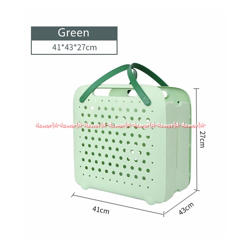 Stora Laundry Bag Fodable Green Keranjang Laundry Warna Hijau Keranjang Laundri Lipat Keranjang Baju Kotor Storange