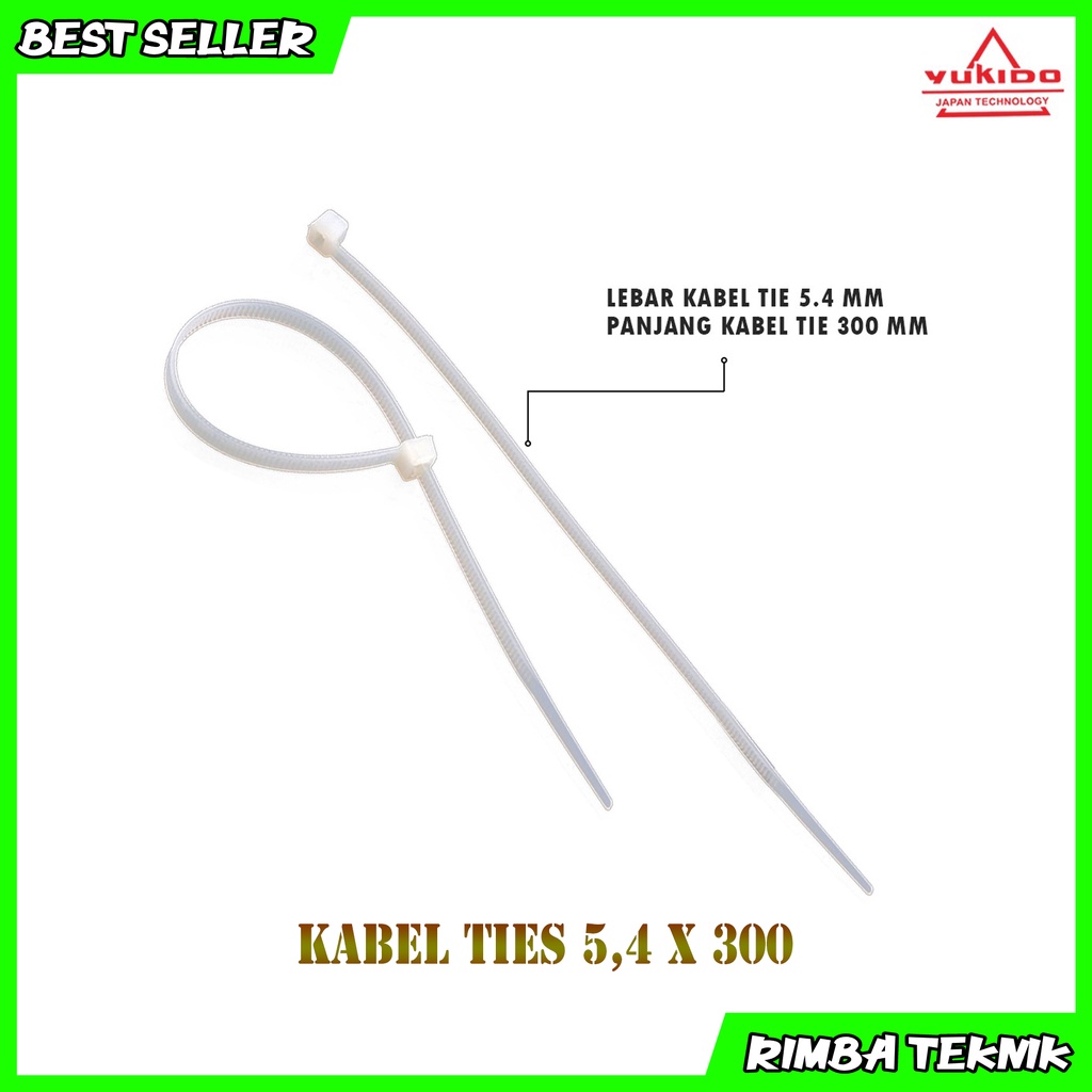 Kabel Ties Putih 5.4x300mm / 30cm 1 Pack Isi 100pcs Cable tie/kabel tis Nylon