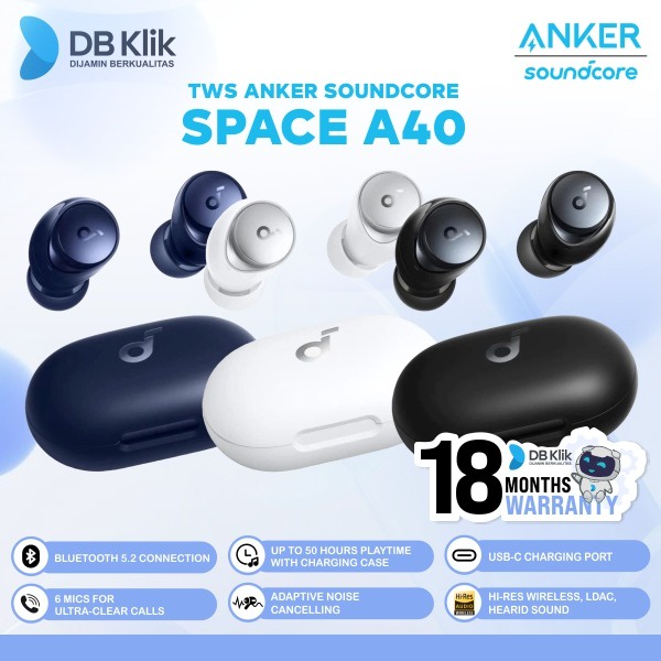 TWS Anker Soundcore Space A40 A3936 - Earphone ANKER A3936 Space A40