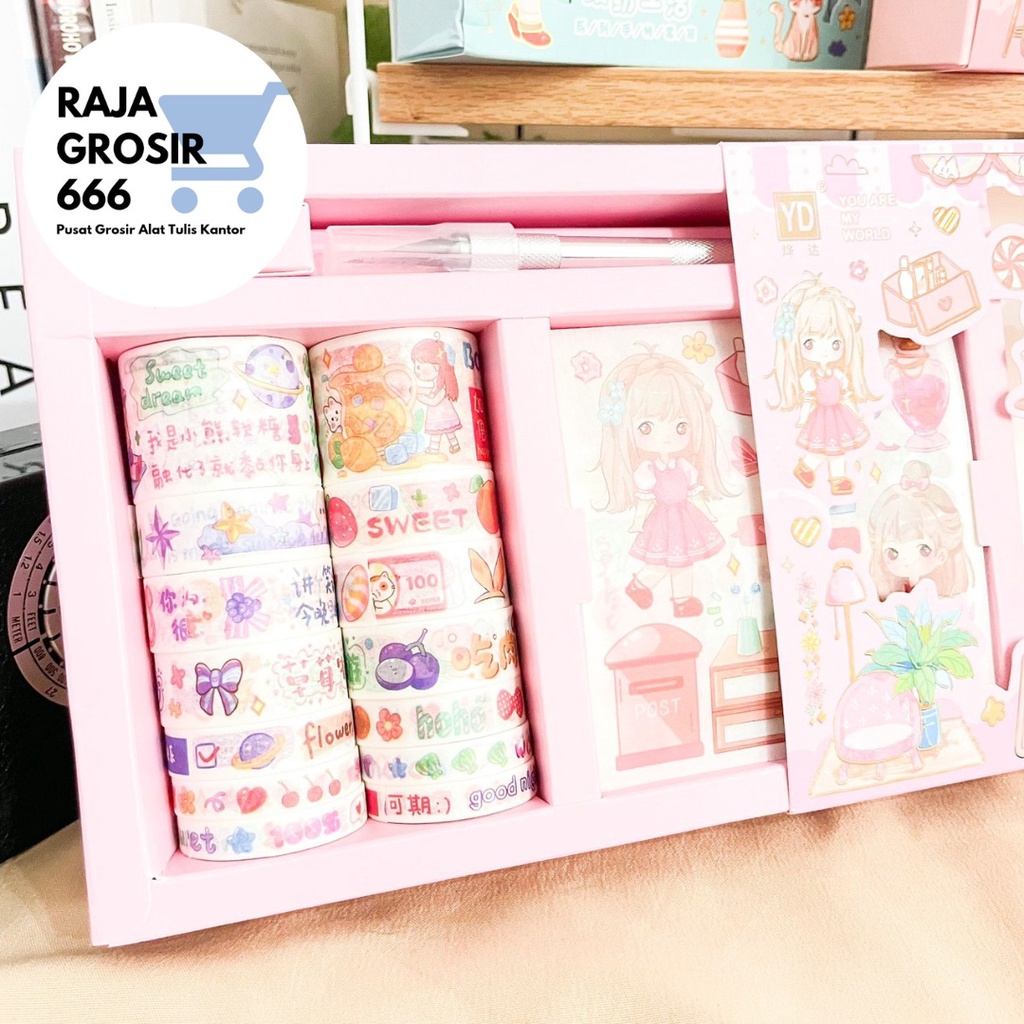 

Paket Stickers Dengan Washi Tape Yd-Szkd Selotip Gambar Dan Pisau Pemotong Stiker Kado Unik Waran