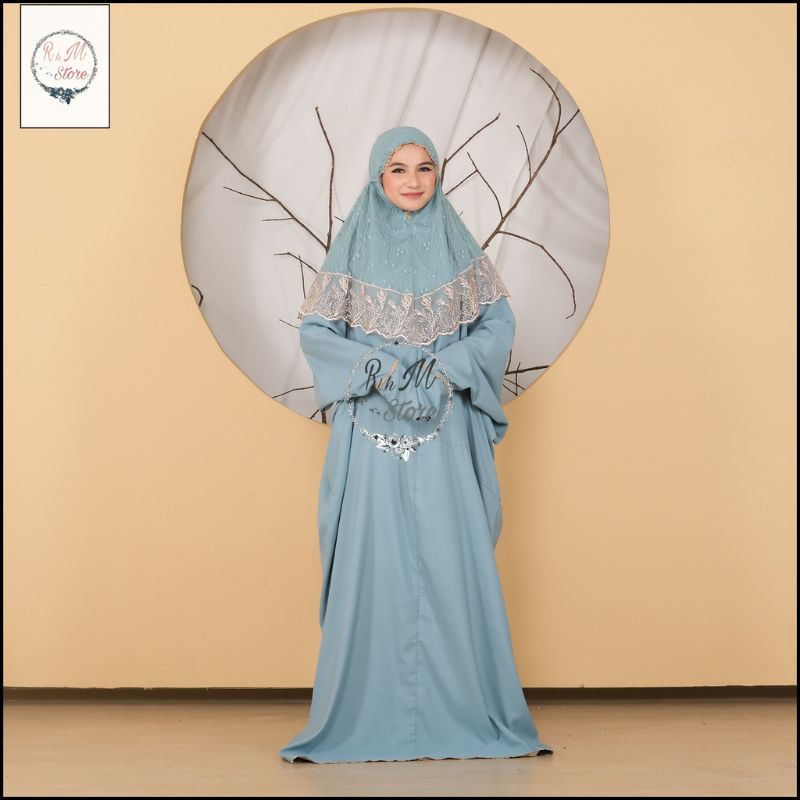 MUKENA TERUSAN BALQIS DEWASA.MUKENA RENDA.MUKENA BRUKAT RENDA