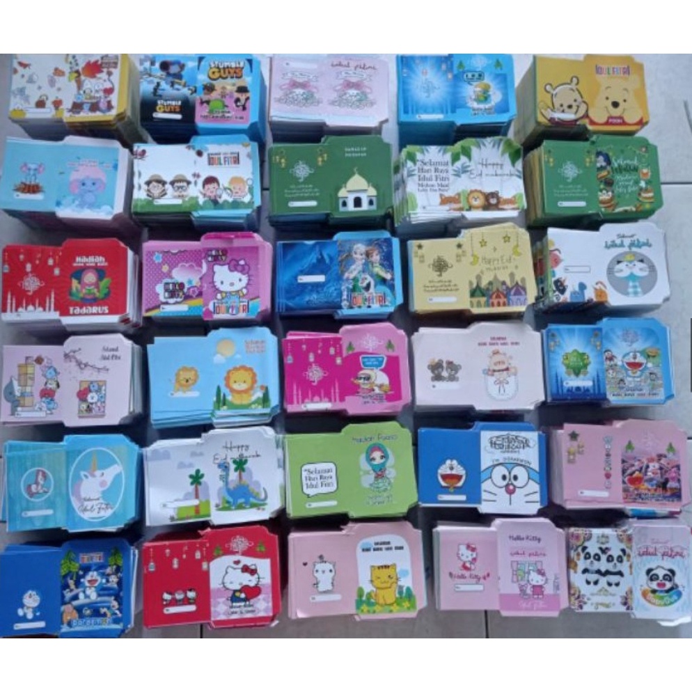 

Amplop Lebaran medium per pack 10 lembar motif karakter kartun islami