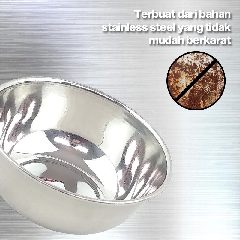 Mangkok Rosh Bowl Stainless Steel/Mangkok Nasi Tim Tebal 11cm