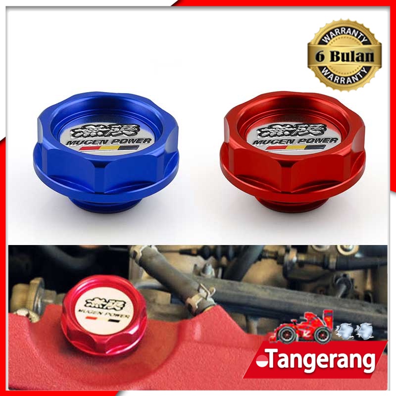 Mugen Power Aluminum Car Engine Oil Cap Mobil Penutup Oli Mesin Honda Universal Spoon Sports