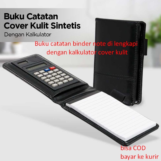 

Buku catatan binder note di lengkapi dengan kalkulator cover kulit
