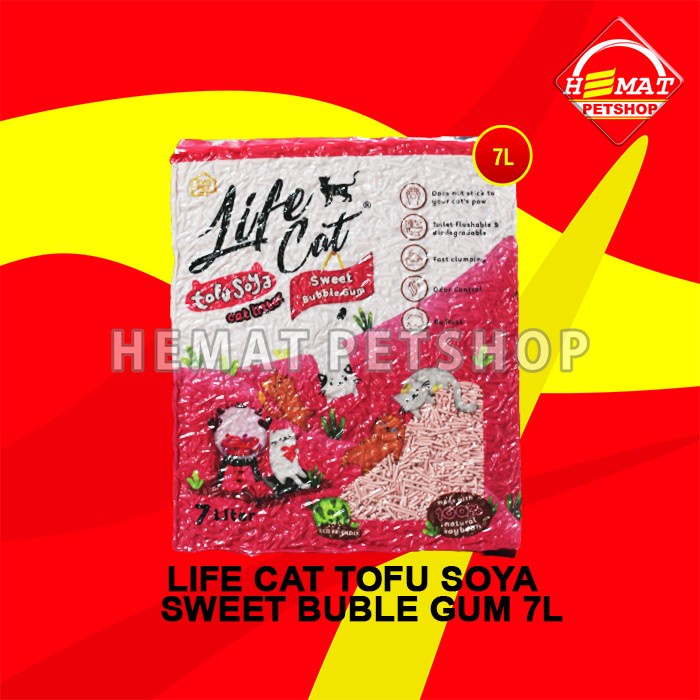 Pasir Kucing Gumpal Wangi Life Cat tofu soya 7 Litter