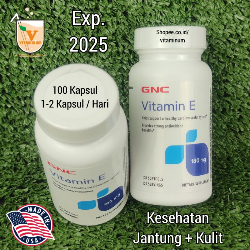 GNC Vitamin E 180 mg 400 iu 100 Kapsul. Jantung dan Kulit.
