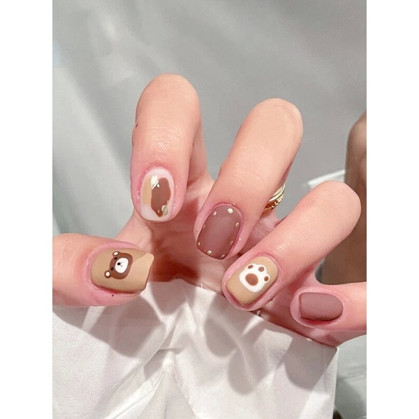 Kuku Palsu dan free lem cair ukuran panjang pendek oval model tempel lepas pasang motif glitter cute glossy aesthetic estetik gradasi doff matte warna nude polos nails cantik lucu gemes anak remaja