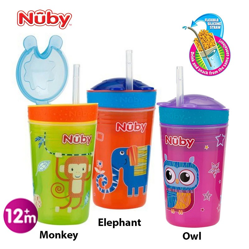 NUBY SNACK N SIP CUP WITH STRAW 270ML