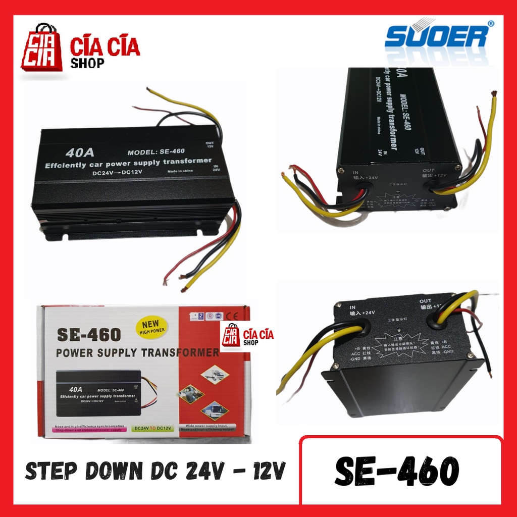 Step Down DC 24V 12V Car Power Supply Transformer Power Converter DC Step Down 24V To 12V 40A SUOER