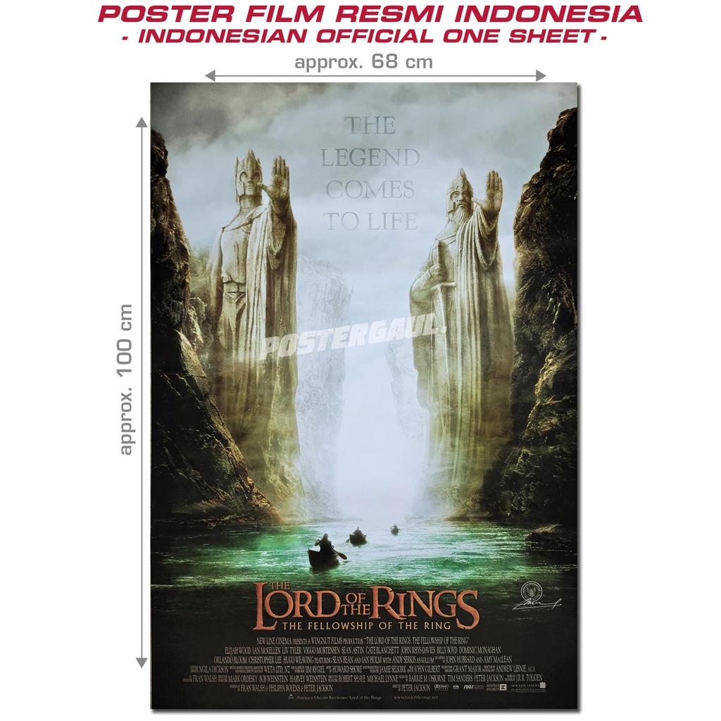 Poster Film THE LORD OF THE RINGS: THE FELLOWSHIP OF THE RINGS - original Indonesian Advance one she