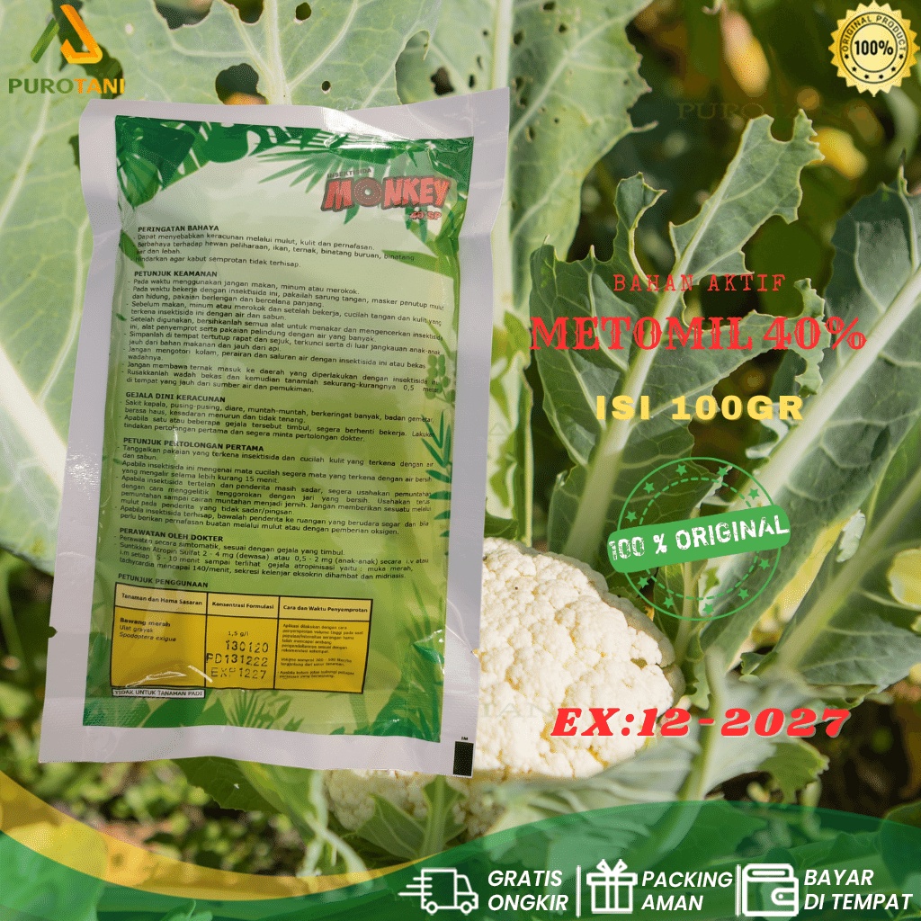 Insektisida Monkey 40 SP Metomil 40% MONKEY 40SP 100GR